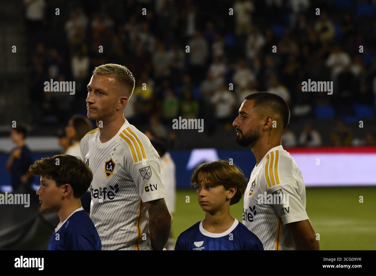 Los Angeles, California, Stati Uniti. 27 agosto 2025. LA Galaxy vs Seattle Sounders durante la semifinale della Leagues Cup 2025 al Dignity Health Sports Park crediti: camilo torres/Alamy Live News Foto Stock