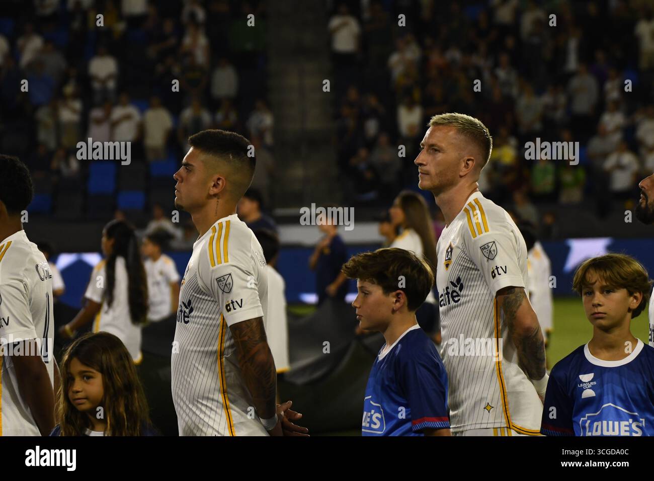 Los Angeles, California, Stati Uniti. 27 agosto 2025. LA Galaxy vs Seattle Sounders durante la semifinale della Leagues Cup 2025 al Dignity Health Sports Park crediti: camilo torres/Alamy Live News Foto Stock