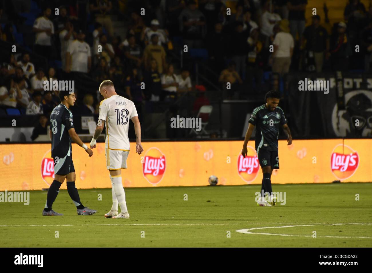 Los Angeles, California, Stati Uniti. 27 agosto 2025. LA Galaxy vs Seattle Sounders durante la semifinale della Leagues Cup 2025 al Dignity Health Sports Park crediti: camilo torres/Alamy Live News Foto Stock