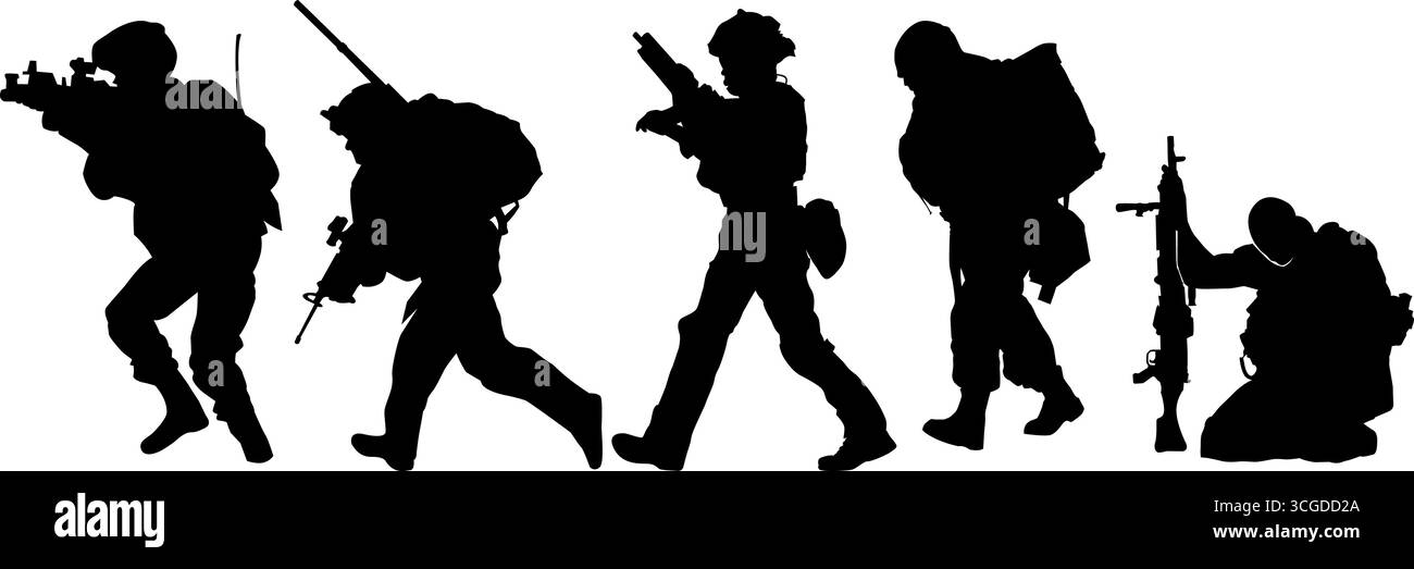 Illustrazione grafica vettoriale di Soldier, adatta per il modello, risorse di progettazione Illustrazione Vettoriale