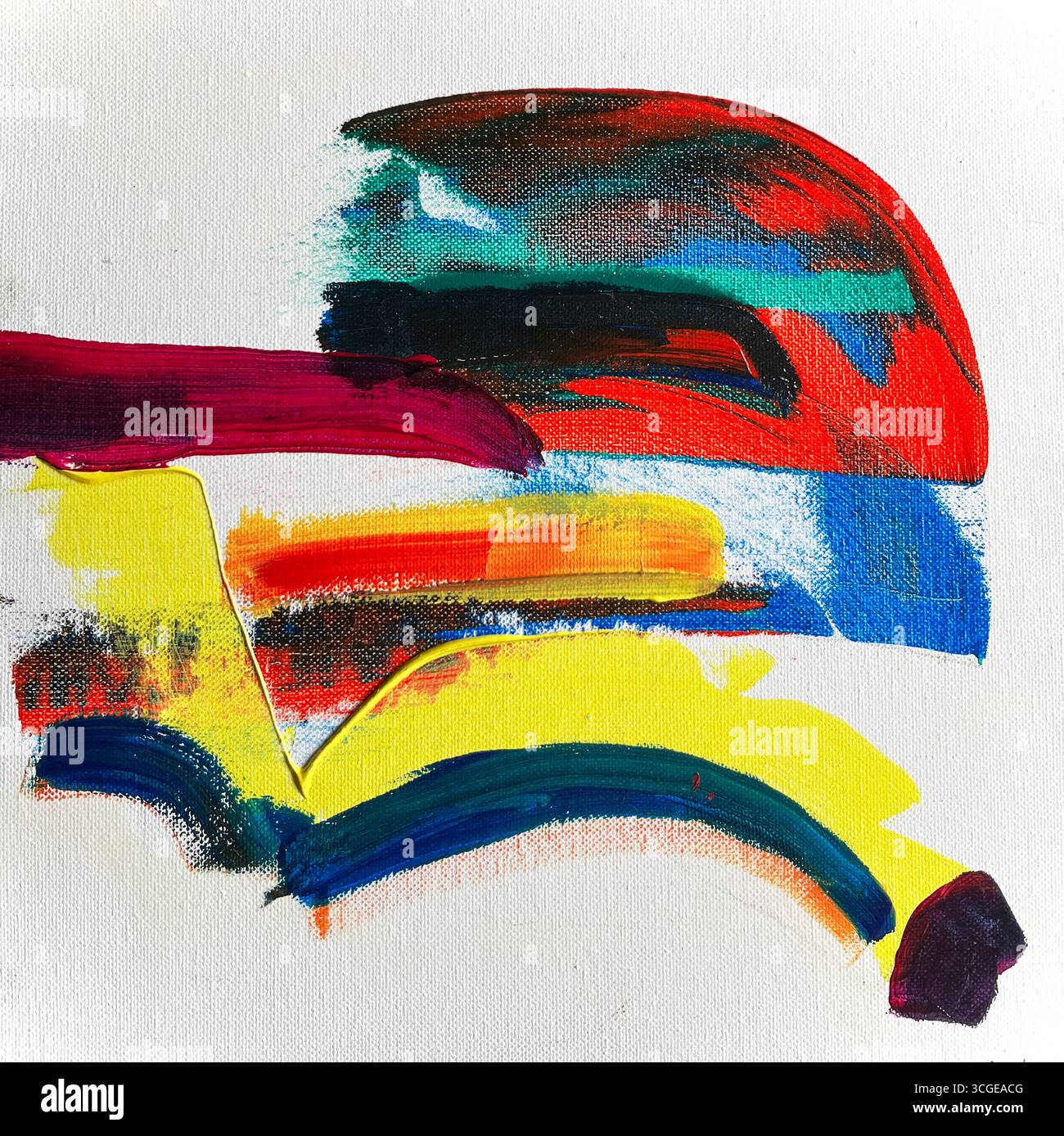 Opera originale in acrilico dell'artista norfolk SuperMut, titolo "Park runner" Foto Stock