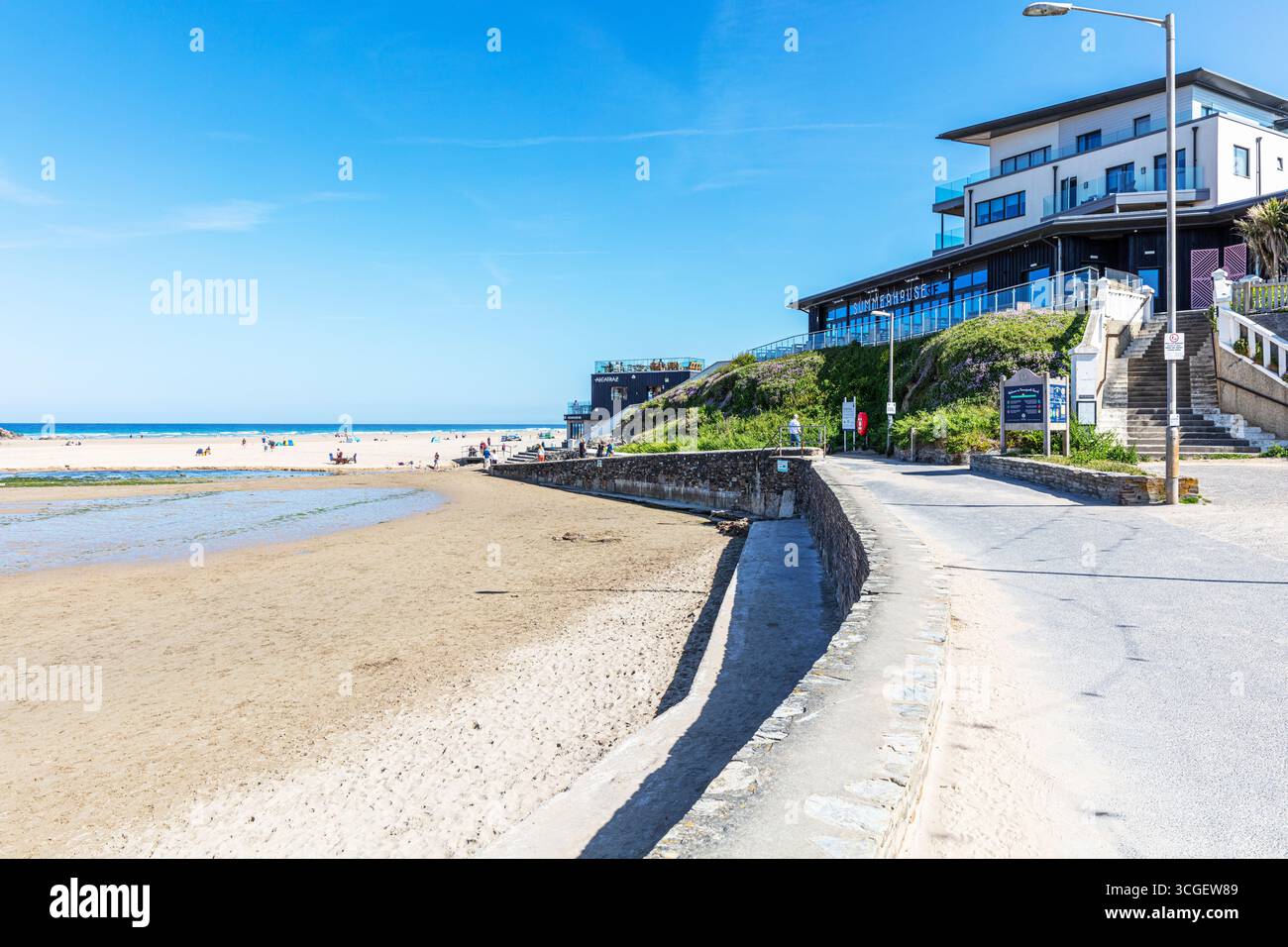Perranporth, Cornovaglia, Regno Unito, Inghilterra, Perranporth Beach, costa, costa, costa, mare, oceano, mare, mare, spiaggia, sabbia, sabbia, Foto Stock