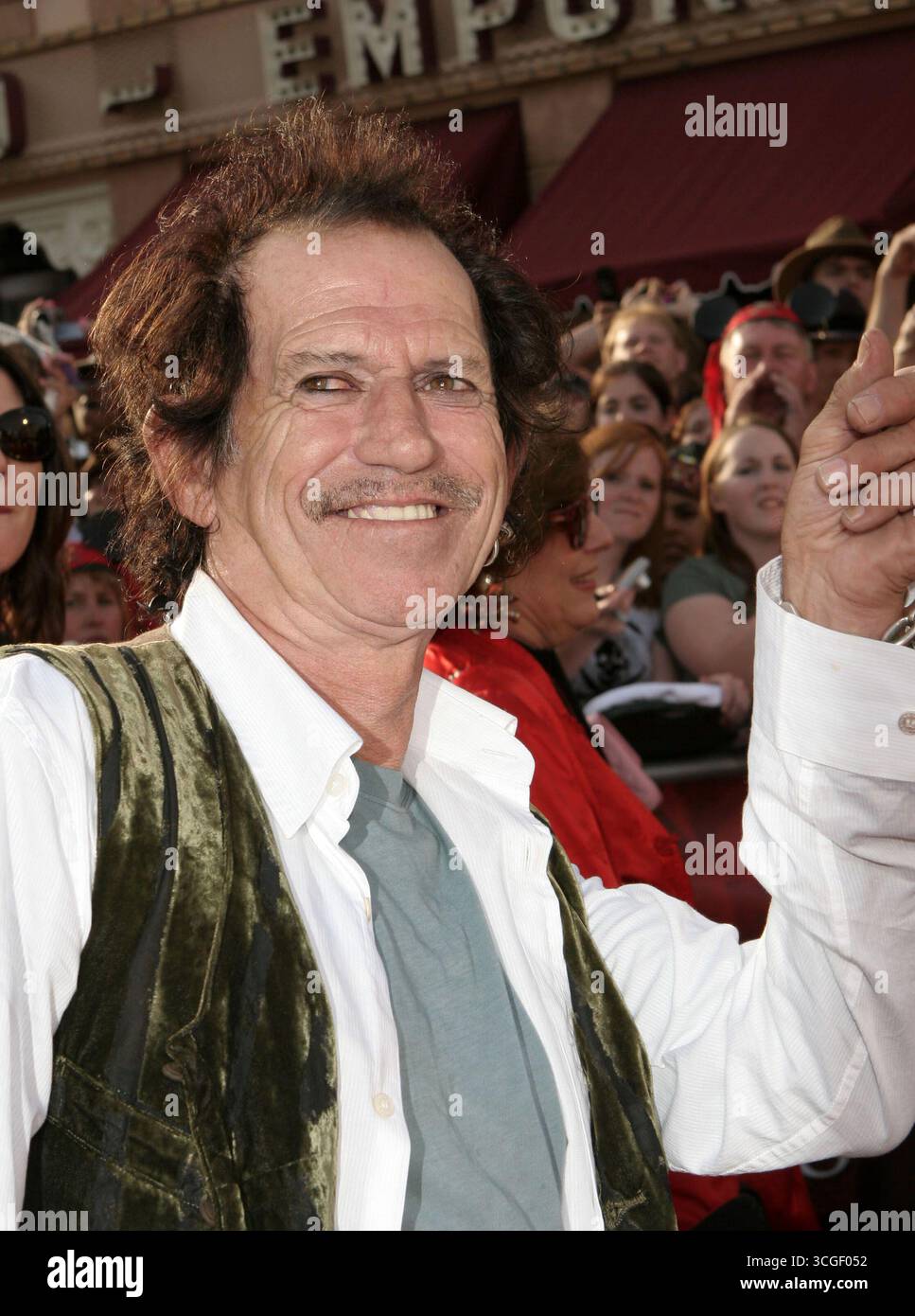 Keith Richards alla prima mondiale di Pirati dei Caraibi: Al World's End tenutasi a Disneyland ad Anaheim - 19 maggio 2007 Foto Stock