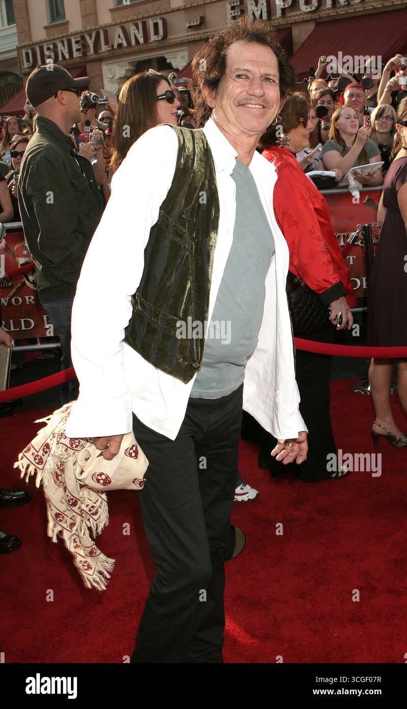 Keith Richards alla prima mondiale di Pirati dei Caraibi: Al World's End tenutasi a Disneyland ad Anaheim - 19 maggio 2007 Foto Stock