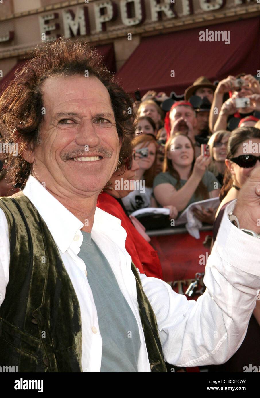 Keith Richards alla prima mondiale di Pirati dei Caraibi: Al World's End tenutasi a Disneyland ad Anaheim - 19 maggio 2007 Foto Stock