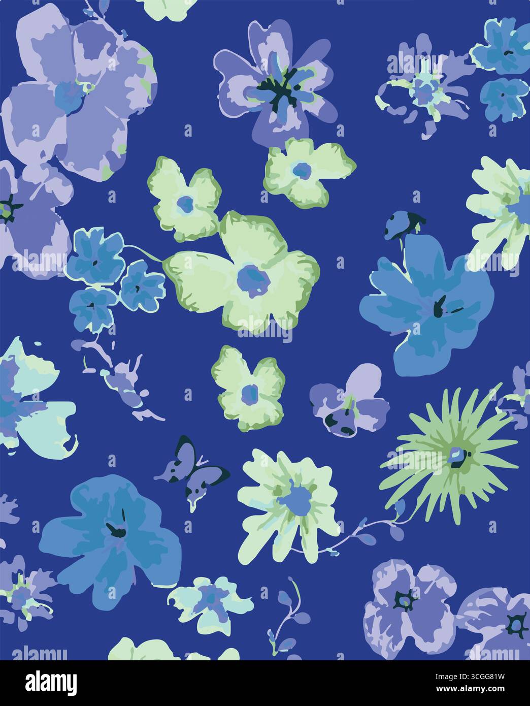 Motivo senza cuciture per piccoli fiori su sfondo bianco.sfondo in stile vivace di piccoli fiori.vettore stock per la stampa su superfici e web design. Illustrazione Vettoriale