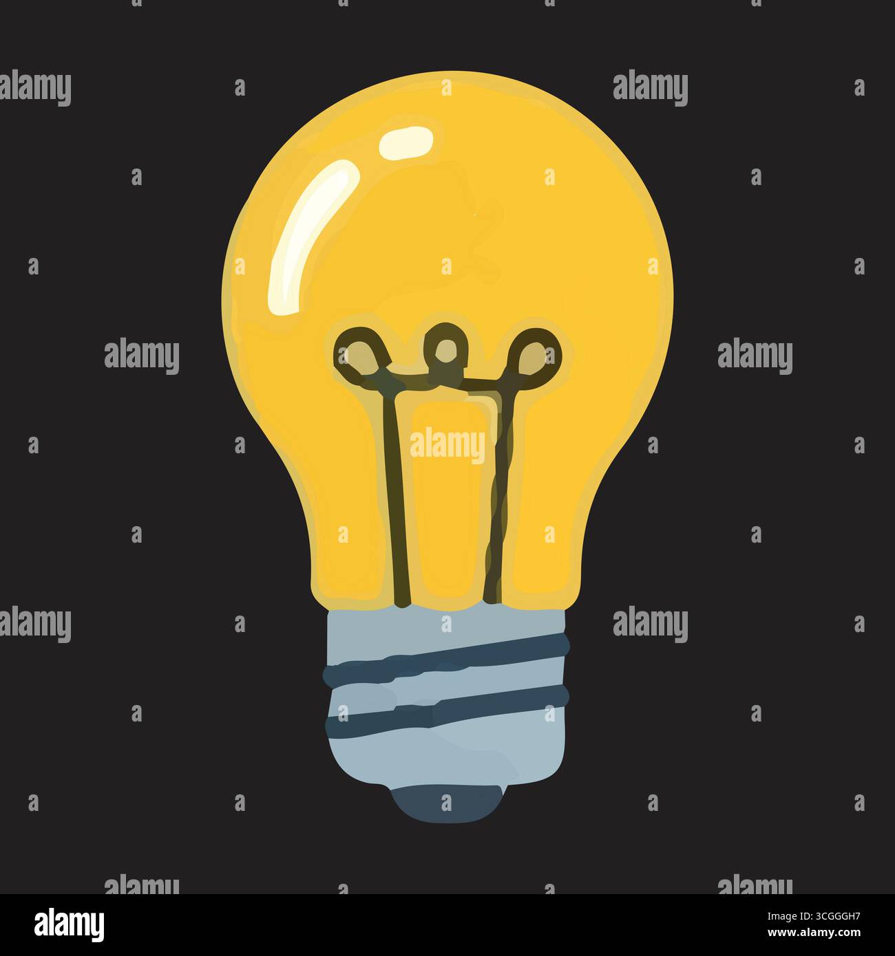 Illustrazione vettoriale piatta di più lampadine che rappresentano idee, creatività ed energia Illustrazione Vettoriale