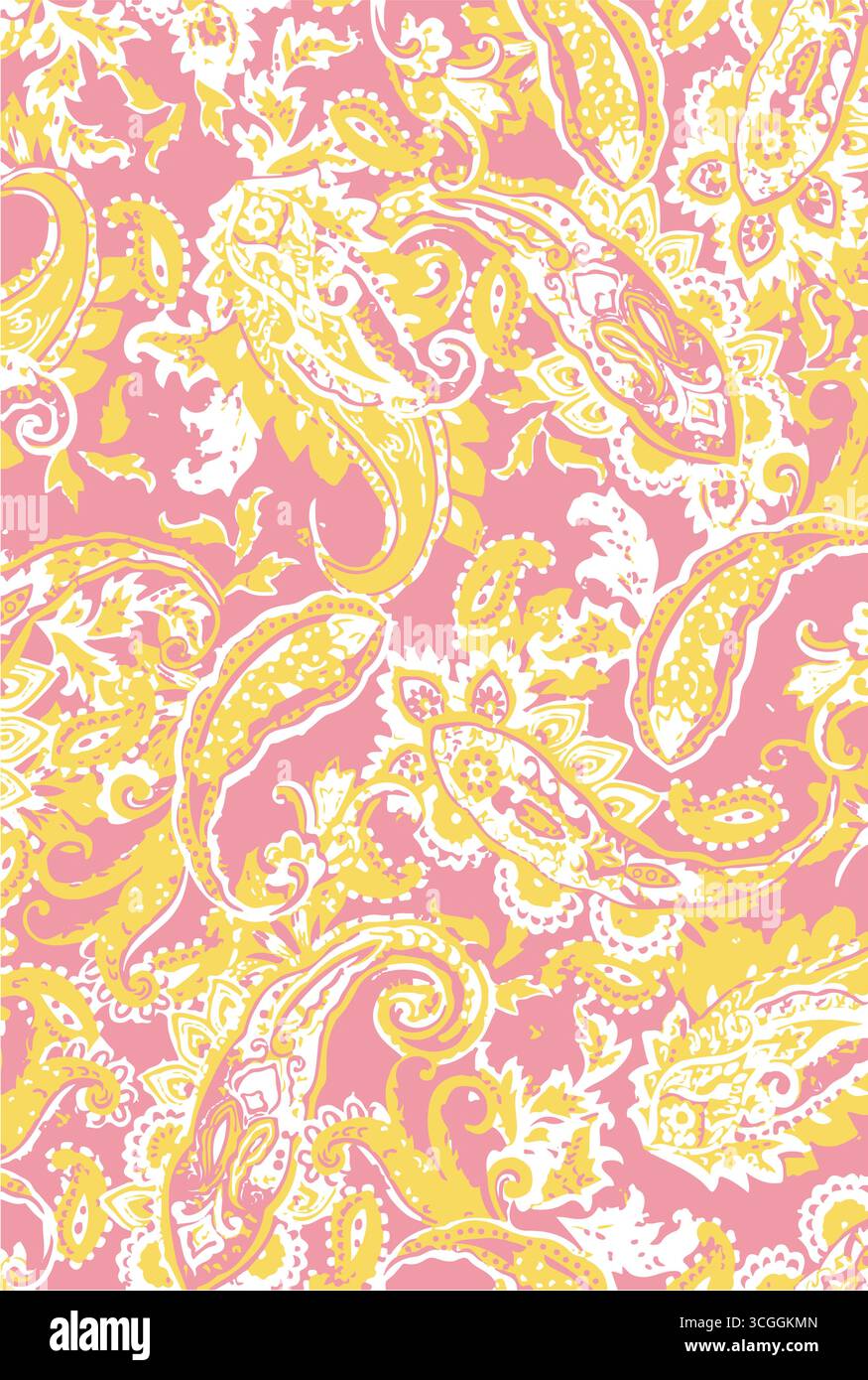 Tradizionale confine Paisley. Stampa Paisley ornamentale per Textile Design Illustrazione Vettoriale