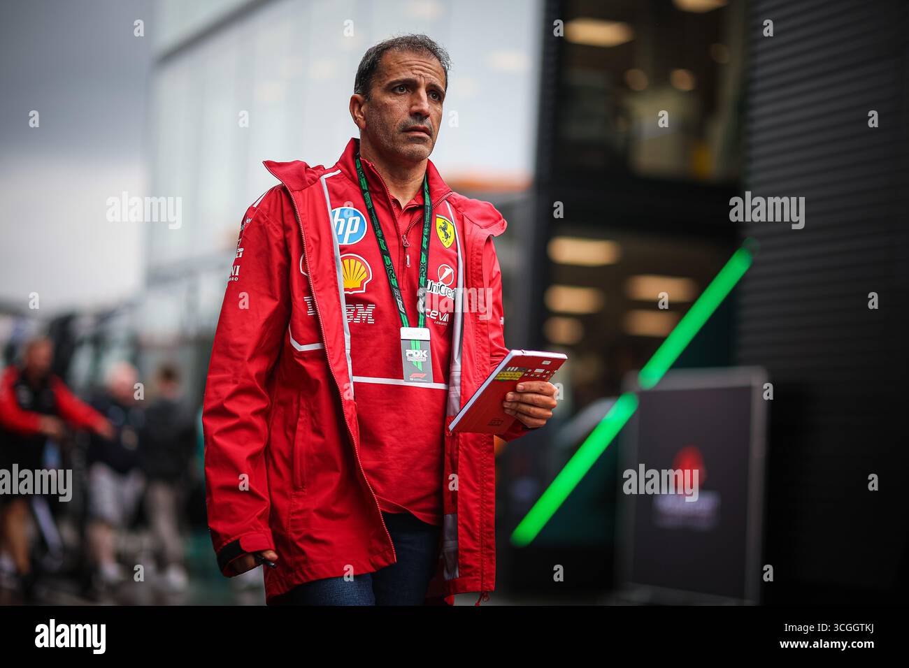 Zandvoort, Paesi Bassi. 28 agosto 2025. Marc Gene, ex pilota di Minardi e Ferrari Ambassador, ora commentatore di Sky Italia, durante il GP d'Olanda, Zandvoort 28-31 agosto 2025. Campionato del mondo di Formula 1 2025. Credito: Agenzia fotografica indipendente/Alamy Live News Foto Stock