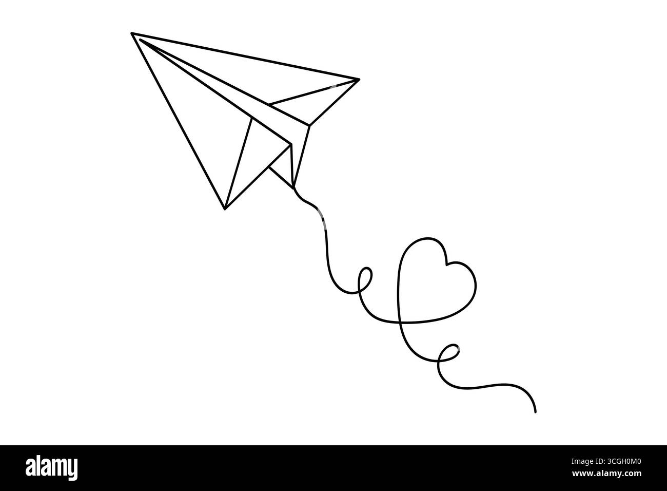 L'icona del piano di carta delinea minimalista una linea astratta disegno immagine pulita isolata Illustrazione Vettoriale
