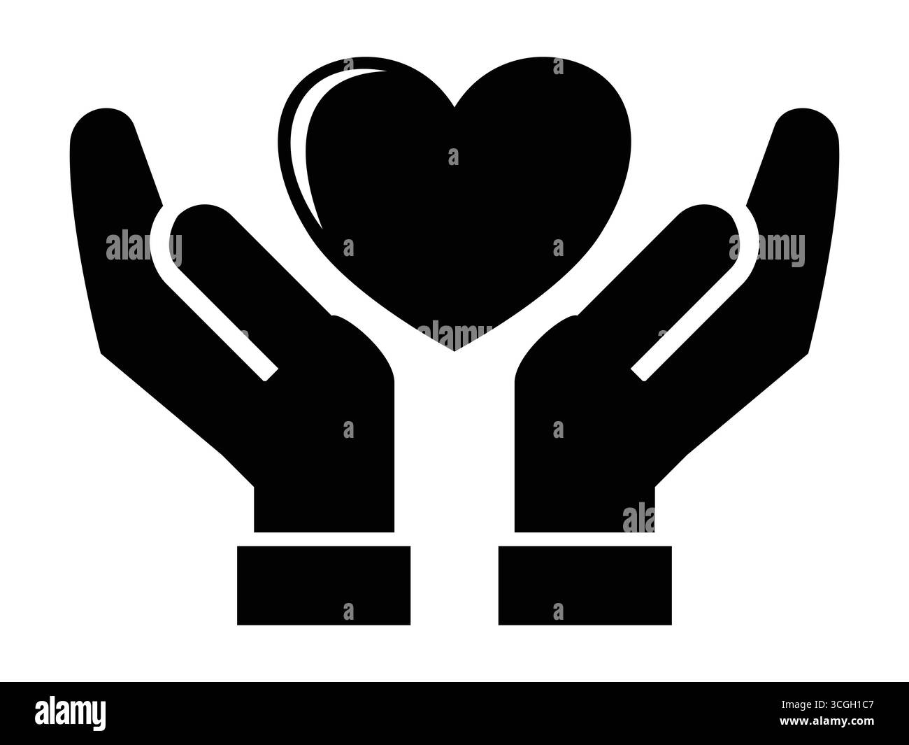 Illustrazione icona di assistenza di alta qualità per la salute, il benessere, la protezione della famiglia, il servizio medico, il supporto ospedaliero, carità, sicurezza, progettazione umanitaria, Illustrazione Vettoriale