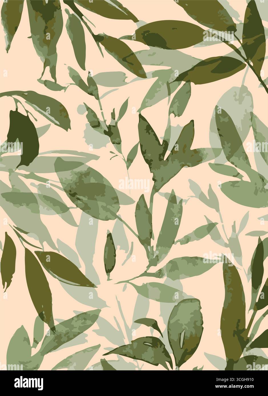 Il motivo floreale senza cuciture presenta grandi fiori di magnolia bianchi e rosa stilizzati con un aspetto traslucido o spettrale su una solida terracotta Illustrazione Vettoriale