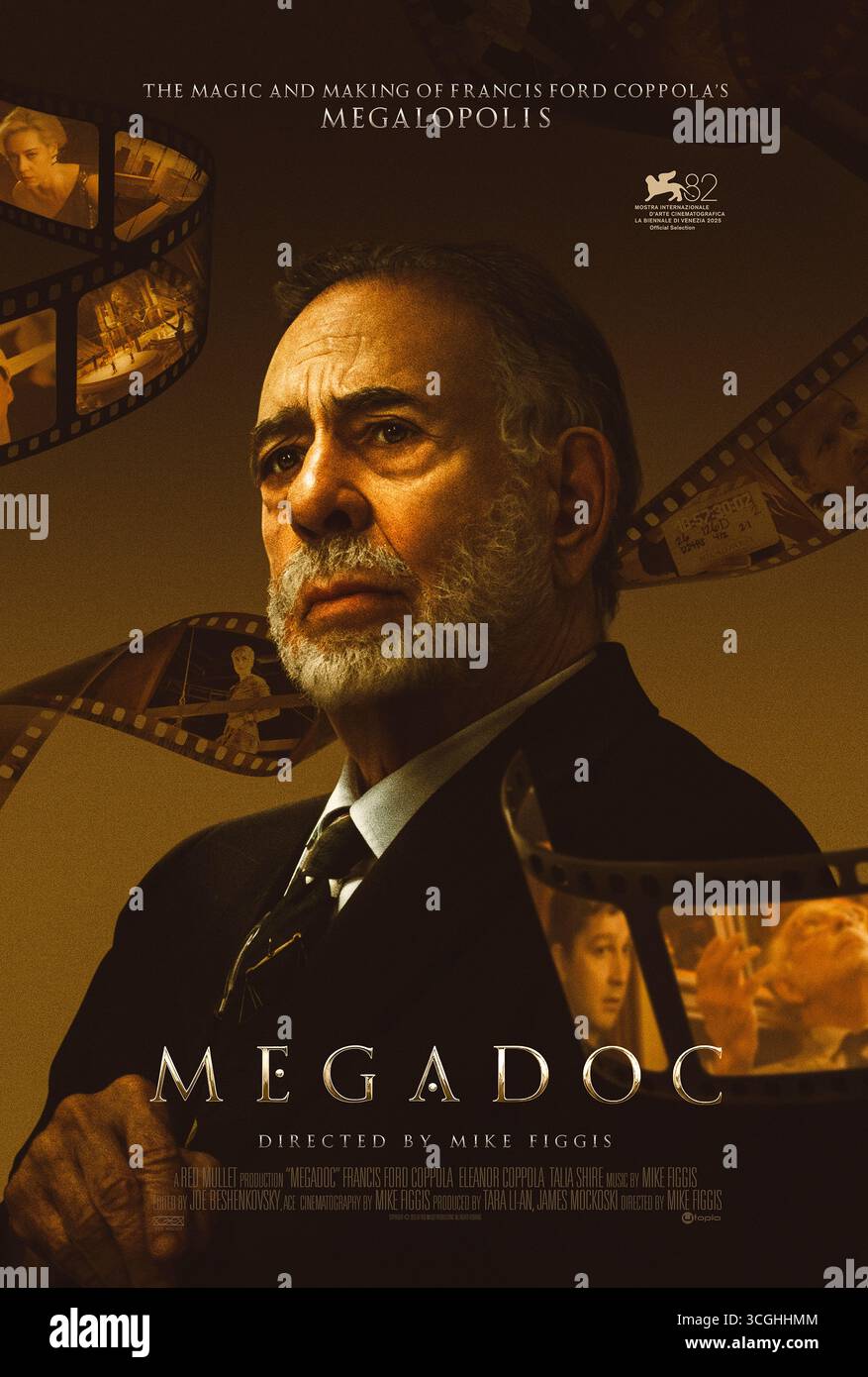 Megadoc (2025), diretto da Mike Figgis e interpretato da Francis Ford Coppola. Un documentario dietro le quinte sulla realizzazione della Megalopolis prodotta in modo indipendente da Francis Ford Coppola. USA SOLO PER USO EDITORIALE DI un foglio di poster. Credito: BFA / Utopia Foto Stock