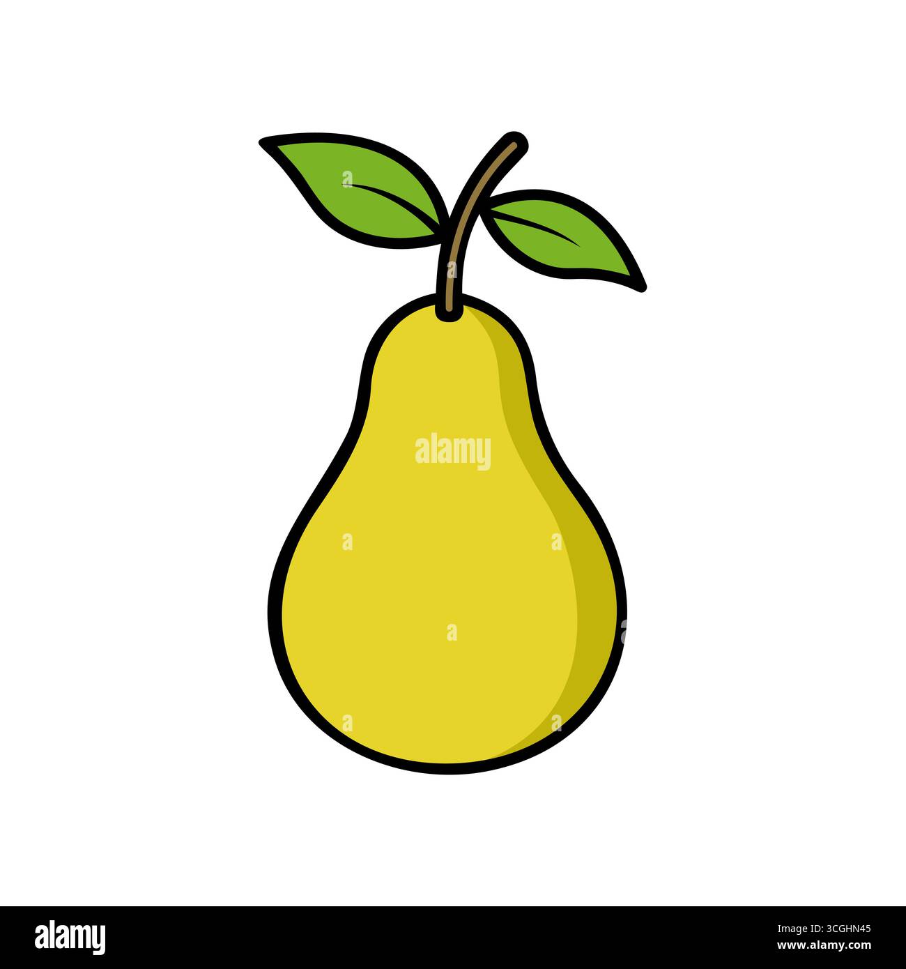 Pera colorata. Icona a pera isolata su sfondo bianco. Illustrazione Vettoriale