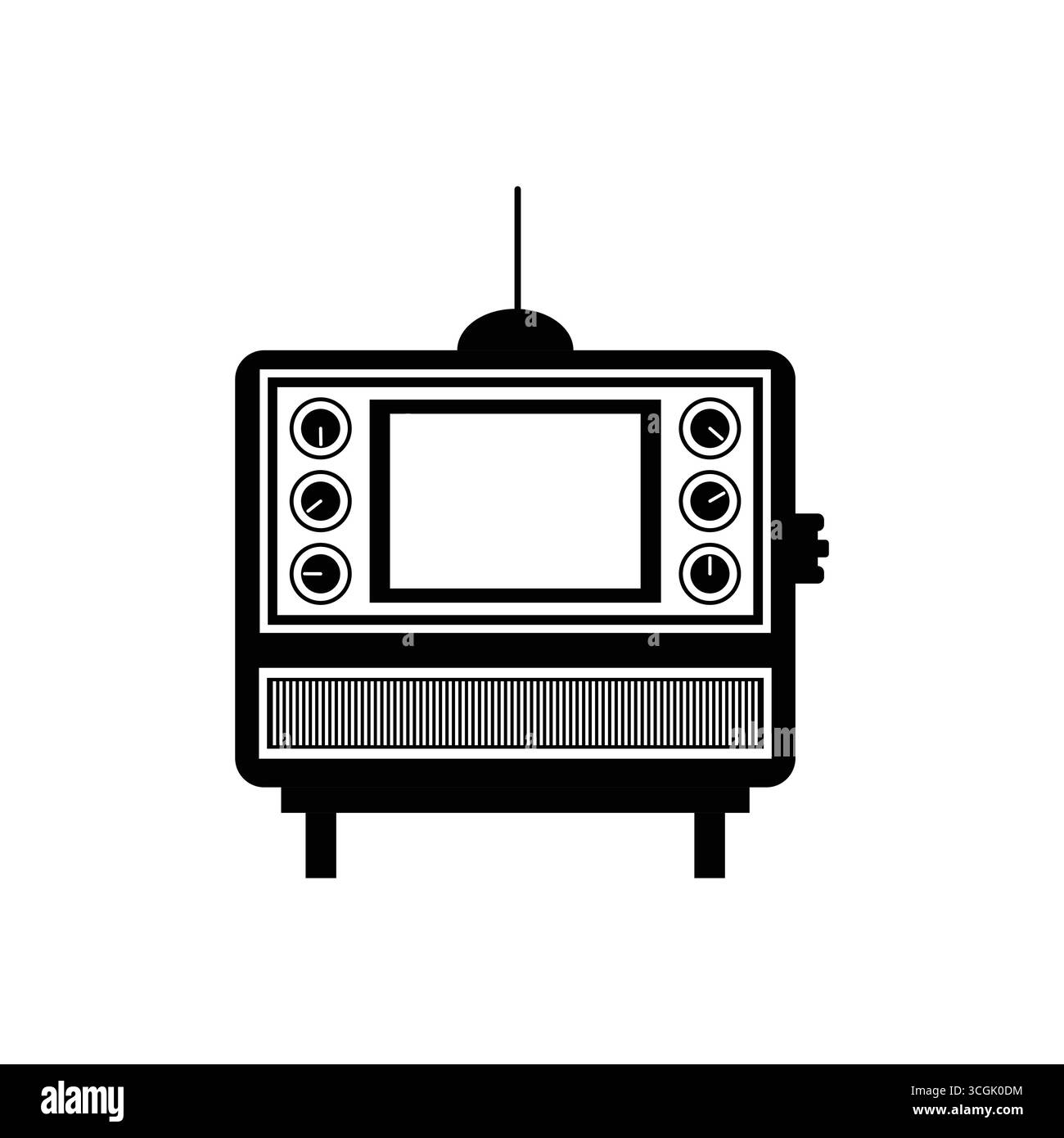 Semplice silhouette Vintage Vector in bianco e nero su sfondo bianco Illustrazione Vettoriale