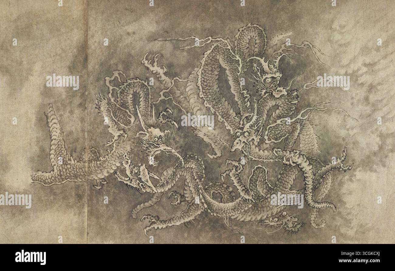 Undici draghi in Storm Clouds - attribuito a Chen Rong, Southern Song, Freer Gallery of Art Foto Stock