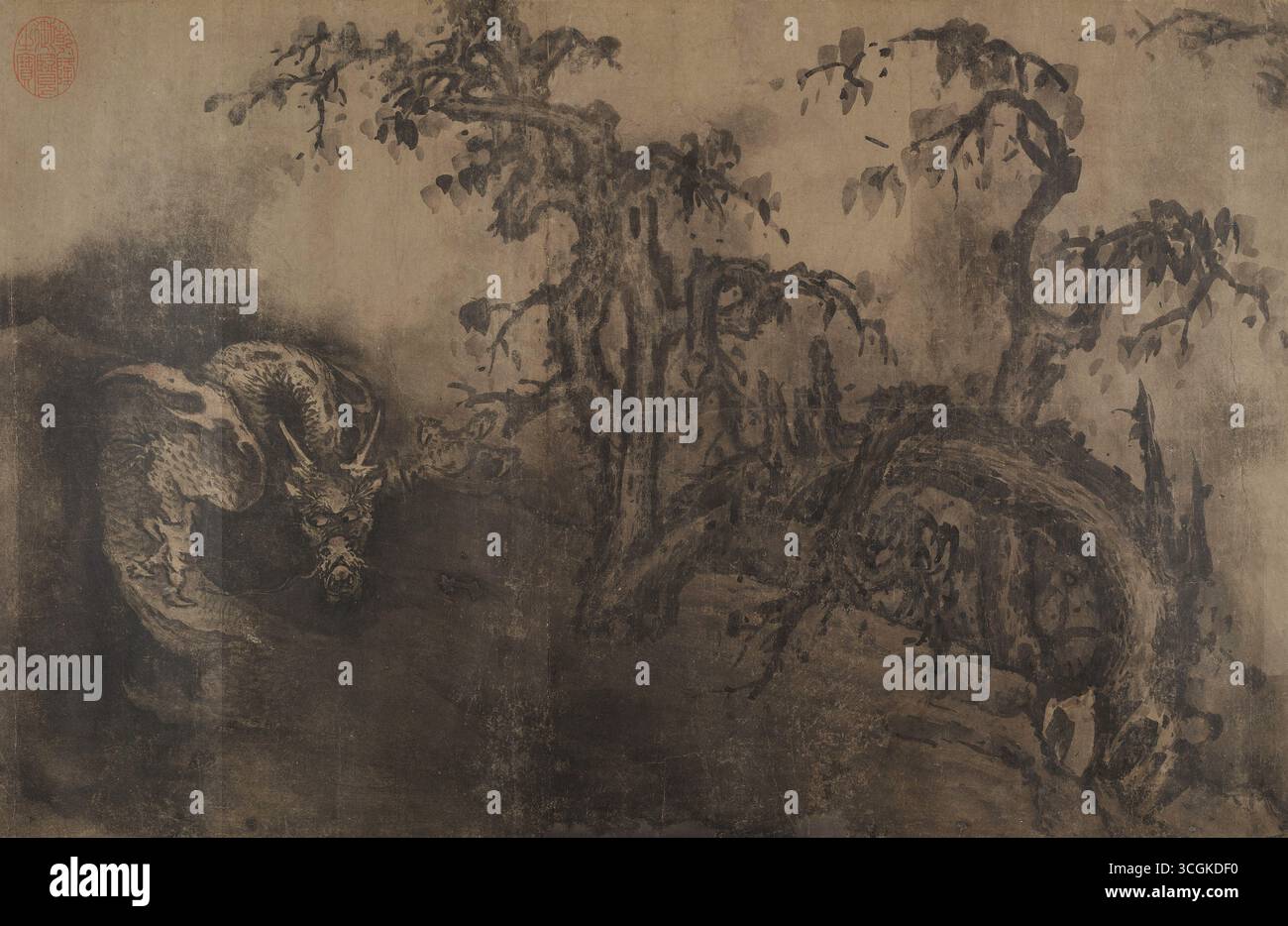 Drago sotto alberi - "nuvole in movimento, piogge conferite", attribuito a Chen Rong, Southern Song, The Met Foto Stock