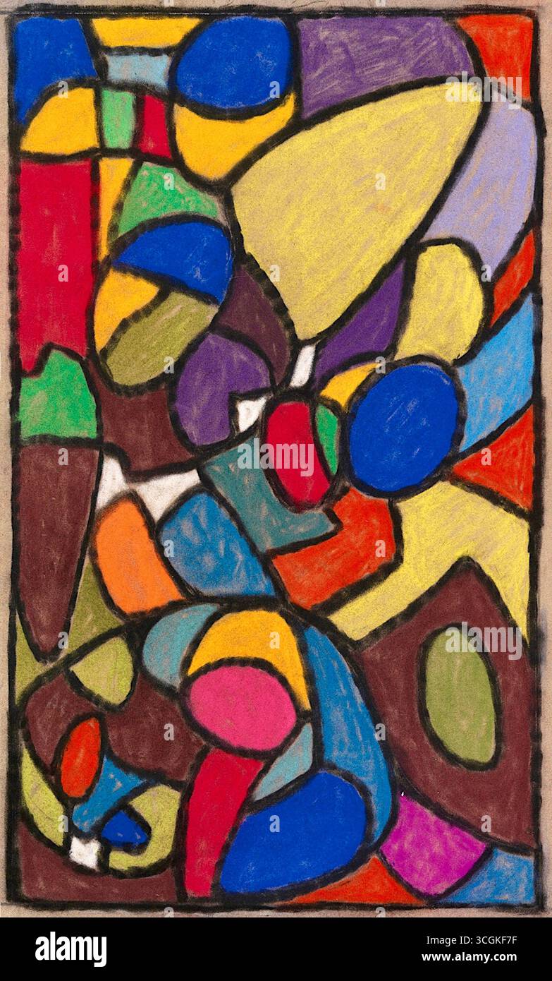 Adolf Hölzel - progettazione di finestre in vetro colorato - 1932 Foto Stock