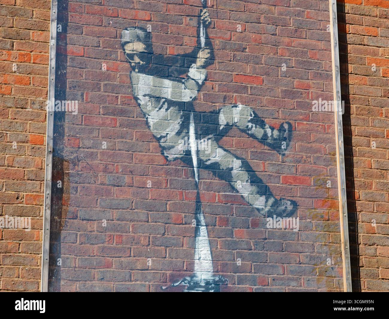 Opere d'arte di Bansky, Reading Prison, Reading, Berkshire, Regno Unito. Foto Stock