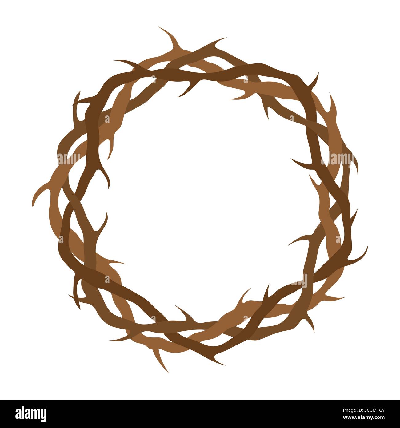 Corona di spine, Crocifissione di Gesù Cristo, concetto venerdì Santo - illustrazione vettoriale Illustrazione Vettoriale