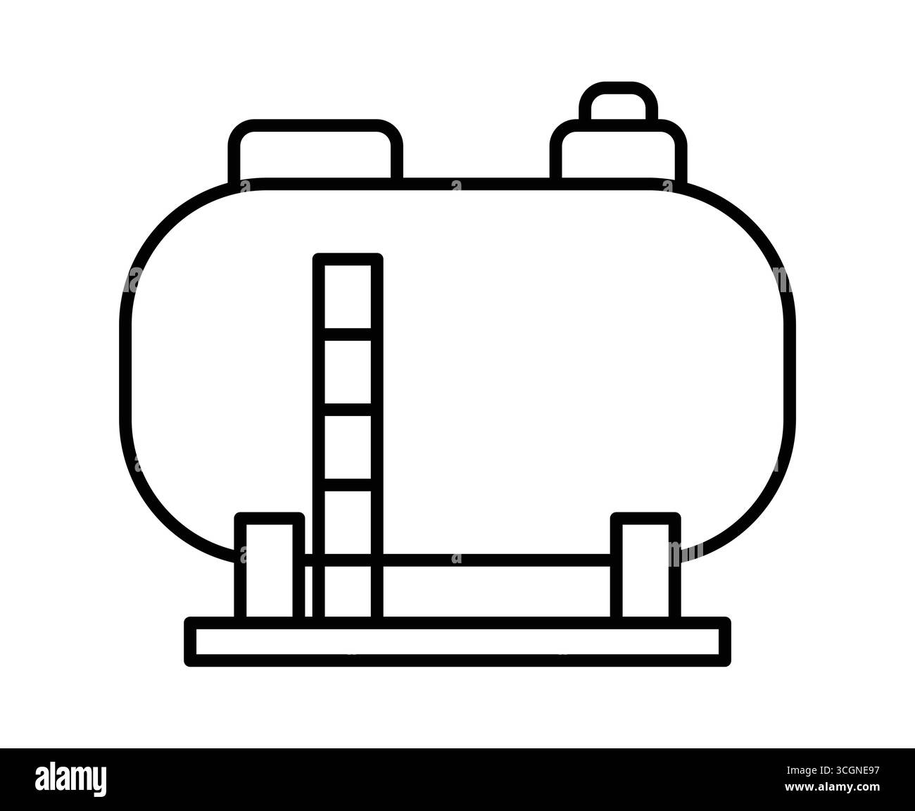 Un'illustrazione semplice e chiara di un serbatoio di gas industriale ideale per presentazioni e materiali didattici. Questo design enfatizza la funzionalità e. Illustrazione Vettoriale