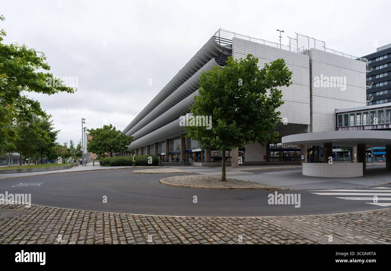 STAZIONE DEGLI AUTOBUS DI PRESTON ARCHITETTURA BRUTALIST Keith Ingham; Charles Wilson; struttura iconica della partnership di progettazione degli edifici Foto Stock