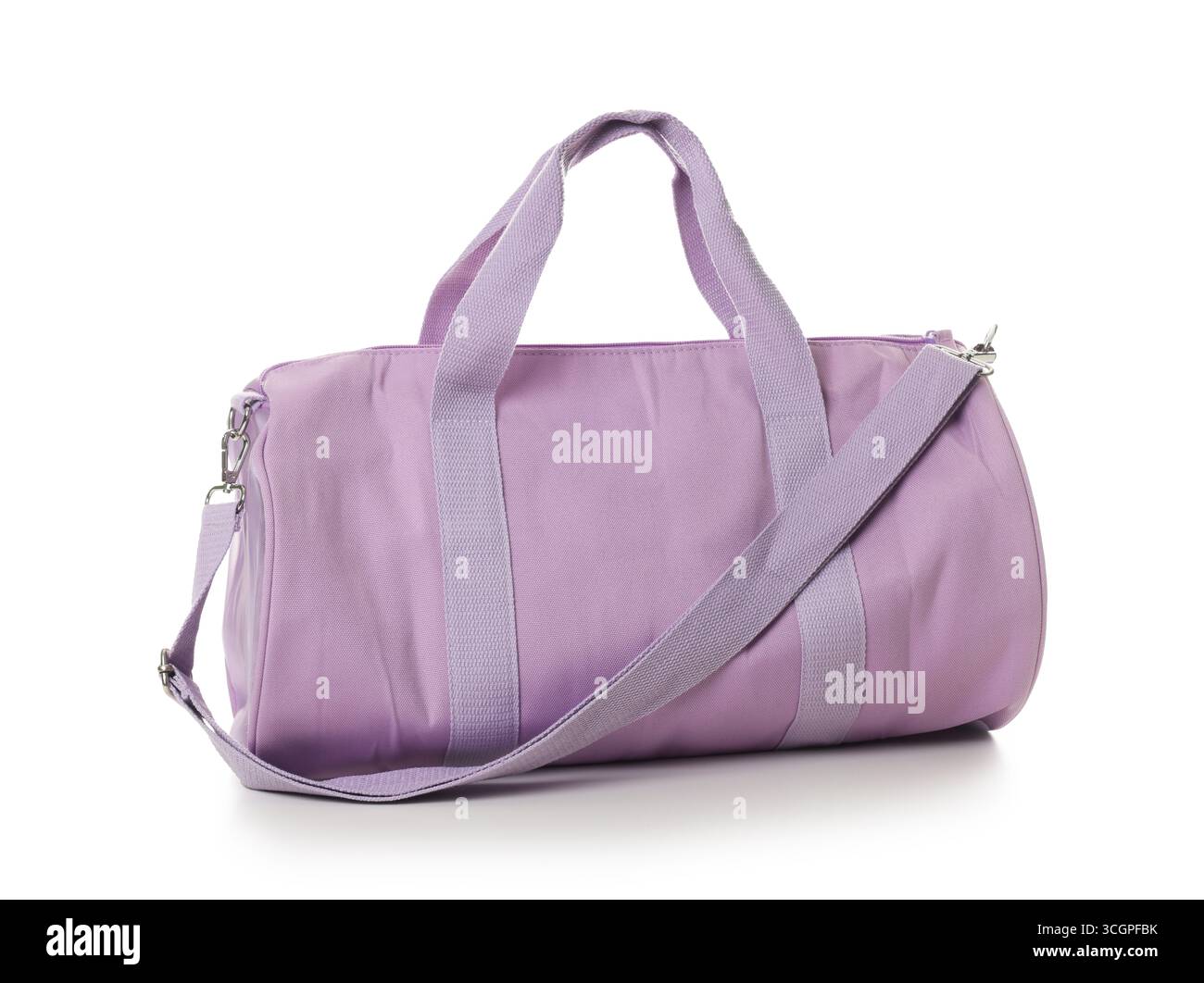 Un'elegante borsa sportiva isolata sul bianco Foto Stock