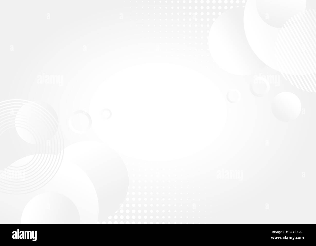 sfondo bianco astratto con cerchi e punti Illustrazione Vettoriale