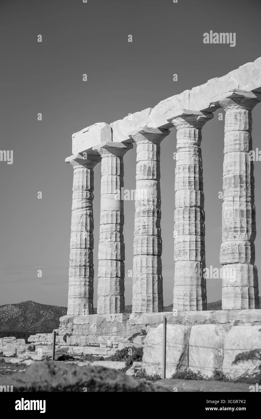 Tempio di Poseidone, Sounion, Grecia Foto Stock