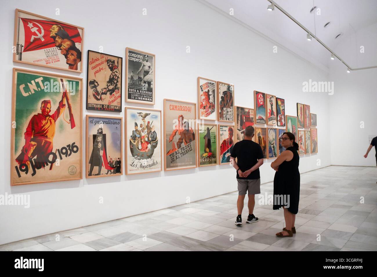 Madrid, Spagna- 13 agosto 2025: Mostra d'arte all'interno del Museo Nacional Centro de Arte Reina Sofia nella città di Madrid Foto Stock