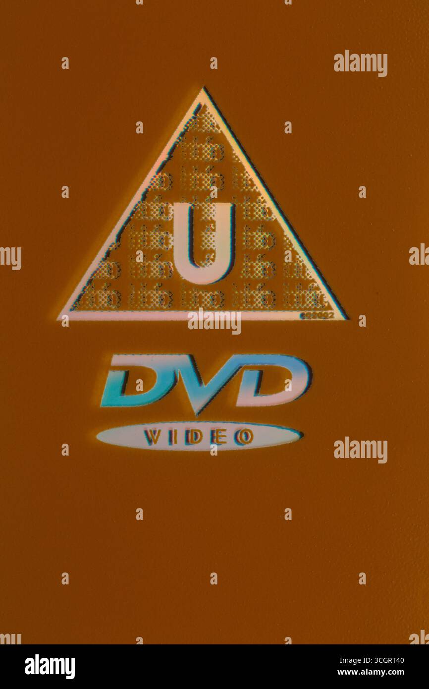 Classificazione U su DVD - classificazione per età della pellicola classificazione bbfc Foto Stock
