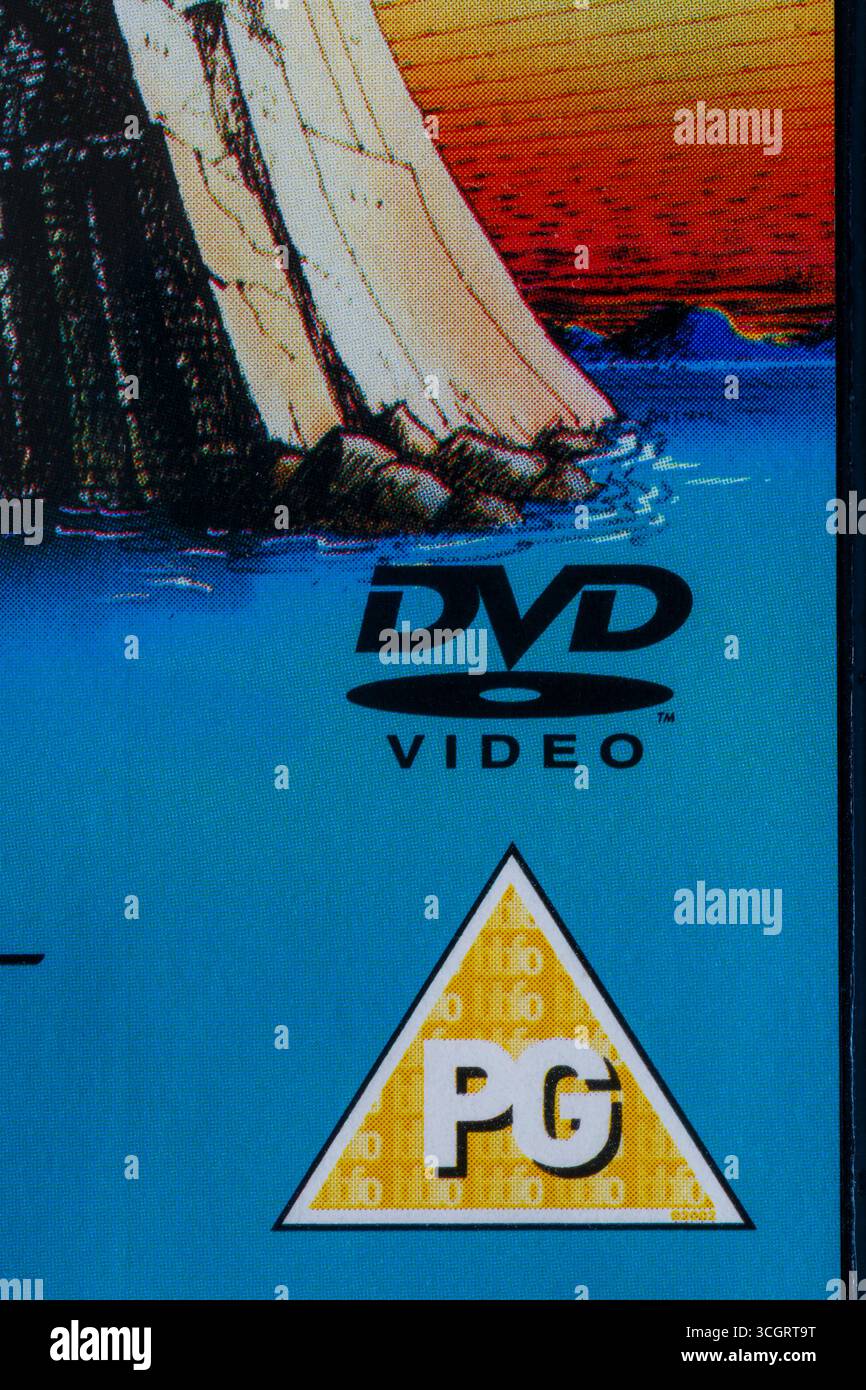 Classificazione PG su custodia DVD - guida dei genitori Foto Stock