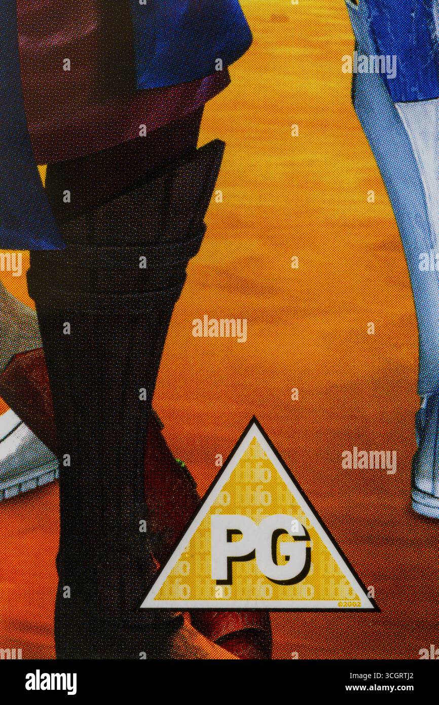 Classificazione PG su custodia DVD - guida dei genitori Foto Stock
