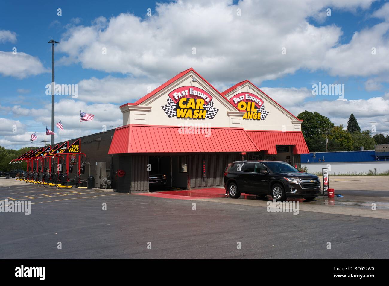 Fast Eddie's Car Wash a CLIE Michigan USA Foto Stock