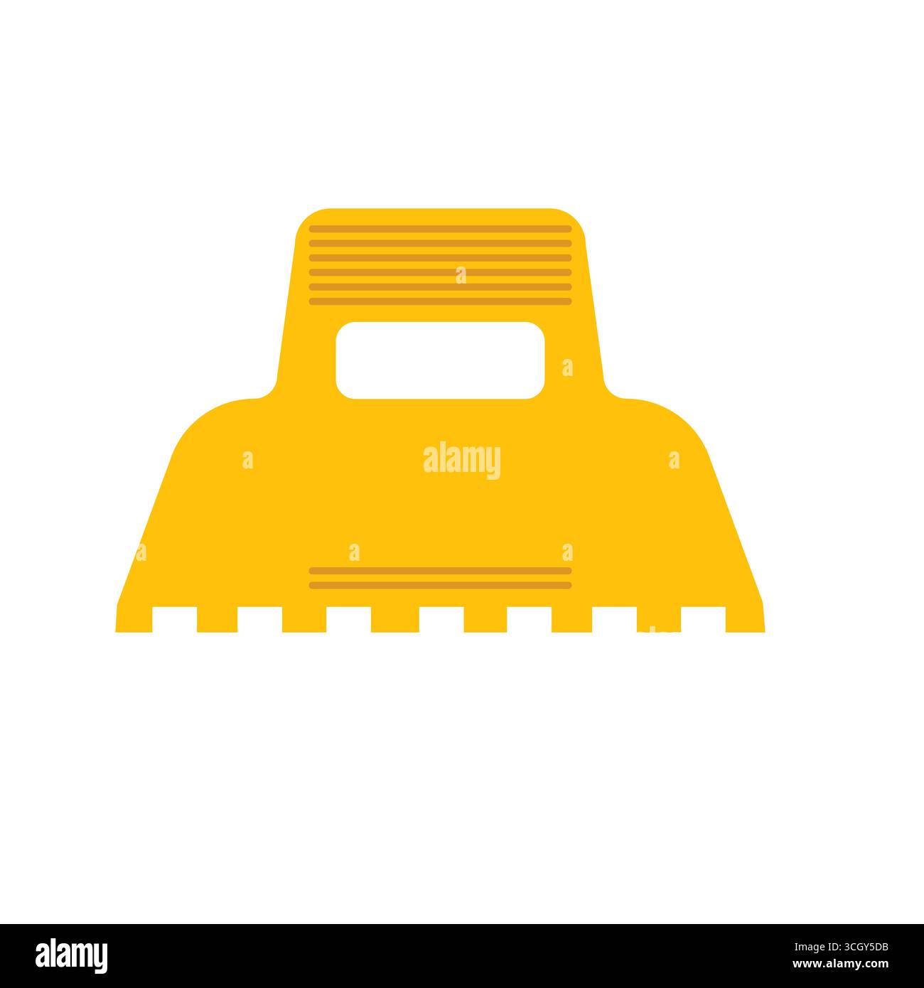 Raschietto in plastica giallo per la rimozione di materiali e superfici in varie attività Illustrazione Vettoriale