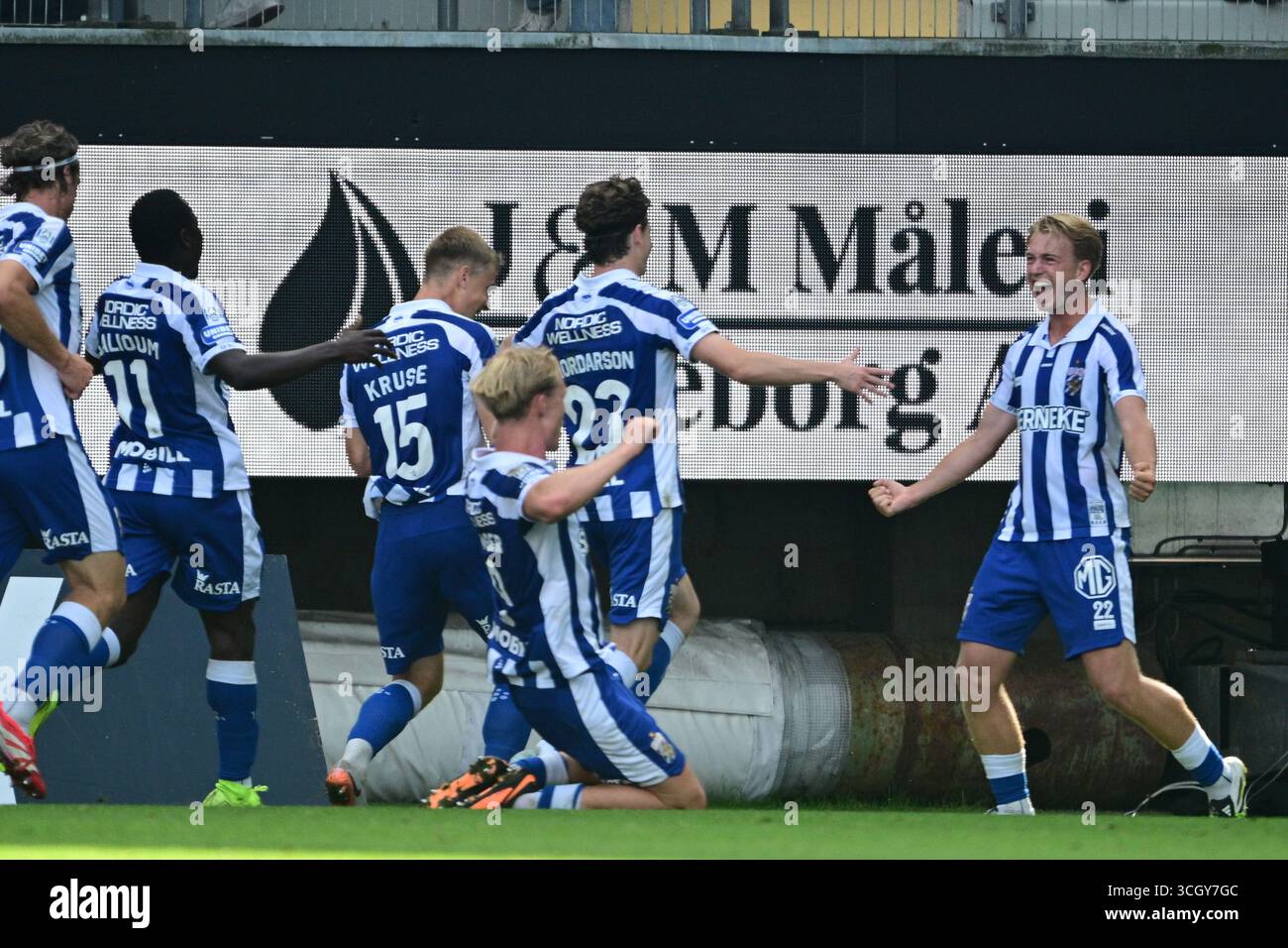 GOTHENBURG, SVEZIA 20250830 Kai Meriluoto diVärnamo durante la partita di calcio di sabato in Allsvenskan tra IFK Gothenburg e IFK Värnamo a Gamla Ullevi. Foto: Hanna Brunlöf/TT/codice 9200 credito: TT News Agency/Alamy Live News Foto Stock