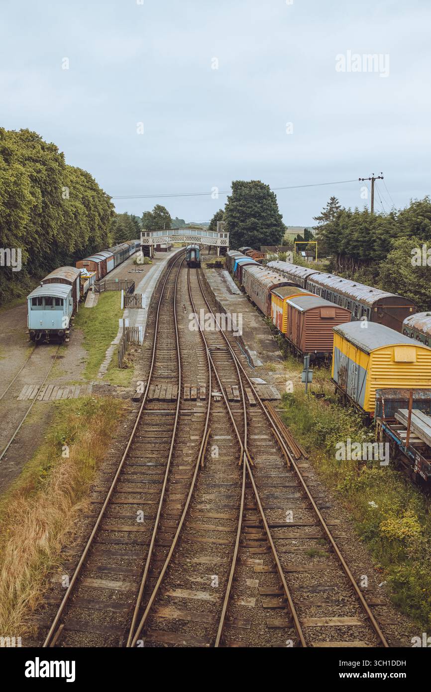 Bridge of Dun è uno storico ponte in pietra ad Angus, Scozia, costruito nel XVIII secolo, noto per le viste panoramiche, la fauna selvatica e il patrimonio ferroviario. Foto Stock
