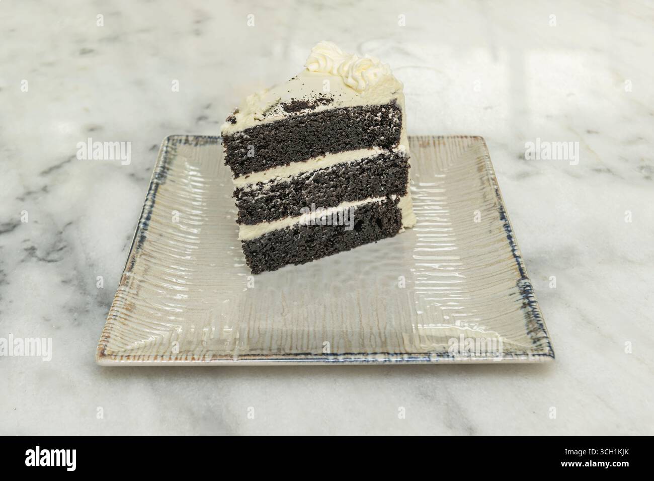 Torta al cioccolato Keto con farina di cocco, eritritolo e ripieno di bacche rosse Foto Stock