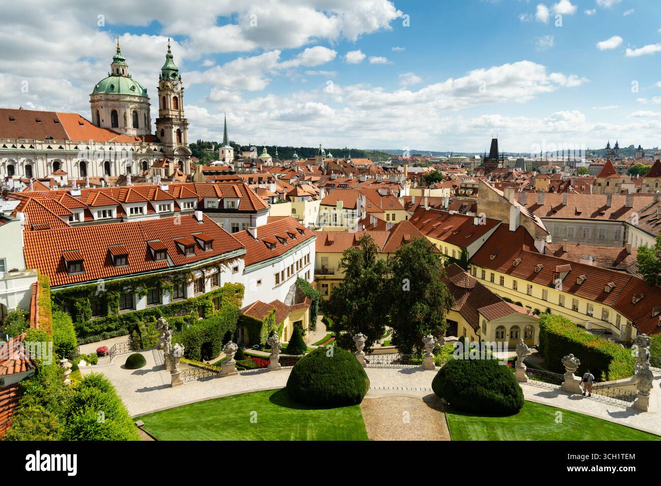 Il Giardino di Vrtba (Vrtbovská zahrada in ceco) è un giardino-terrazza barocco costruito per Jan Josef, conte di Vrtba nel 1715-1720. Praga, Repubblica Ceca. Foto Stock