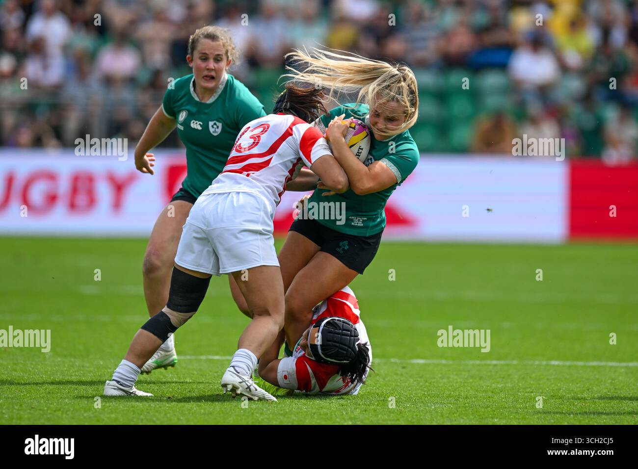 Irlanda donne contro Giappone Coppa del mondo di rugby femminile - primo turno domenica 24 agosto 2025 Franklin's Gardens, Northampton, Inghilterra Foto Stock