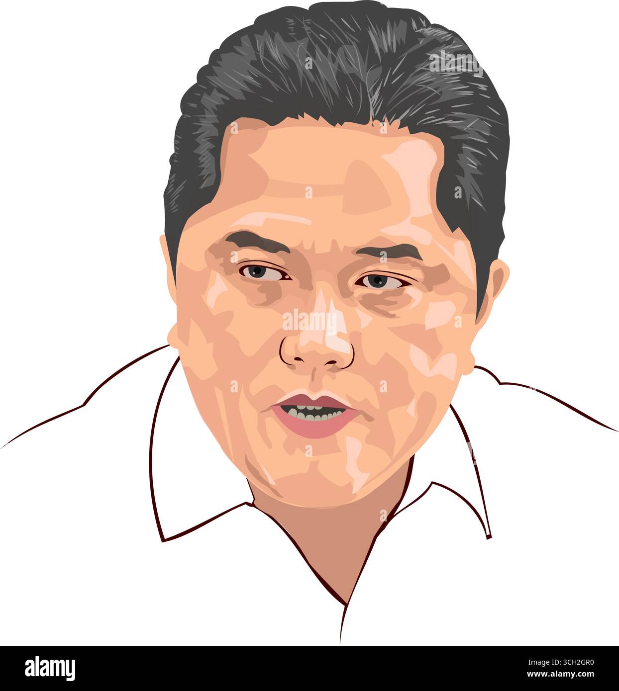 Erick Thohir Portrait Vector Illustrazione Vettoriale