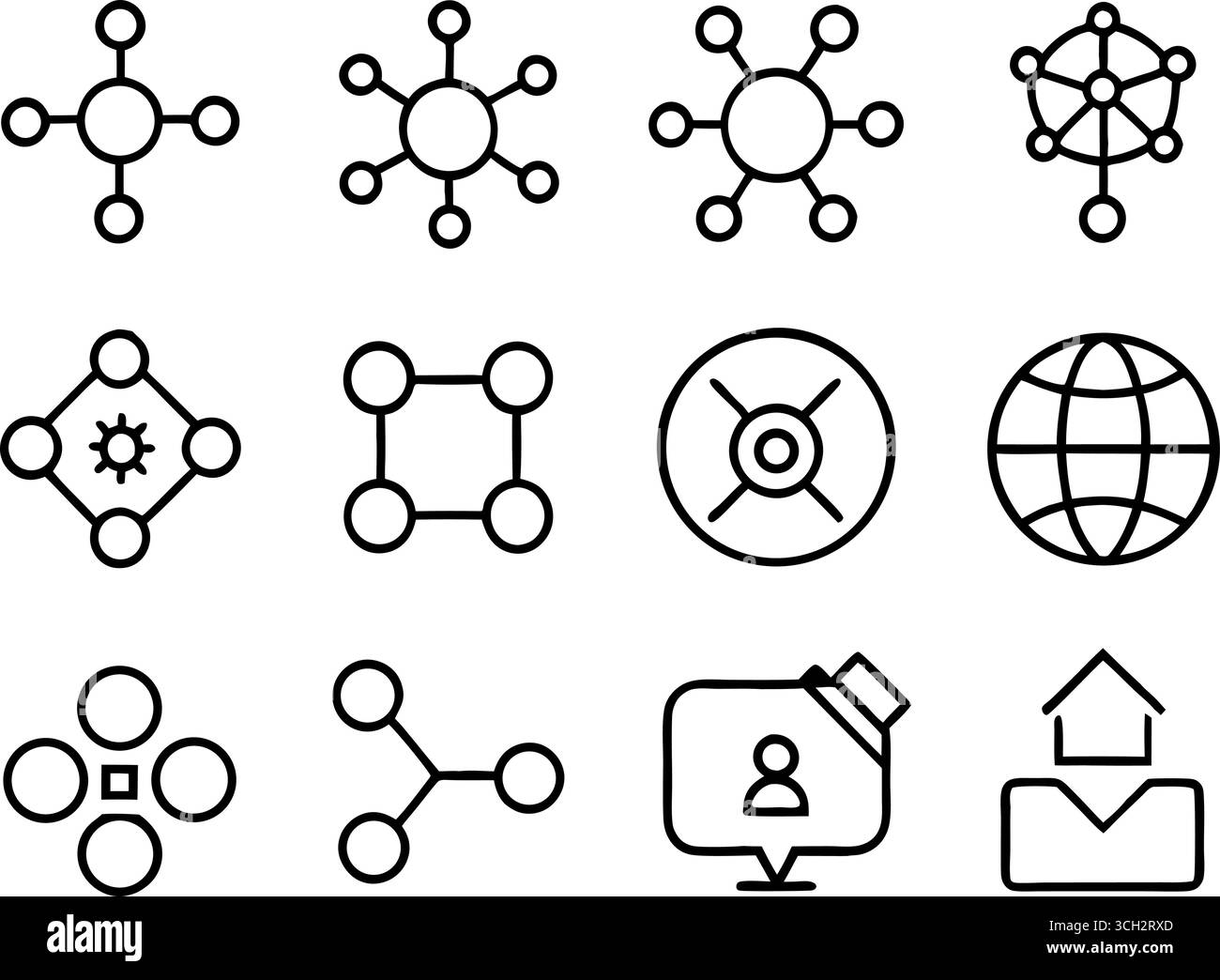 Raccolta di icone della tecnologia dell'istruzione e dell'intelligenza artificiale per piattaforme di apprendimento digitale Illustrazione Vettoriale