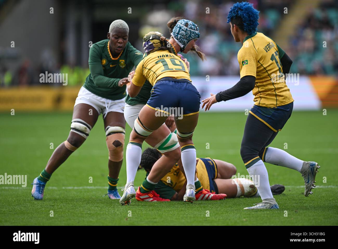 South Africa Women vs Brazil Women's Rugby World Cup - prima giornata domenica 24 agosto 2025 Franklin's Gardens, Northampton, Inghilterra ©ReplayImages/Mike Foto Stock