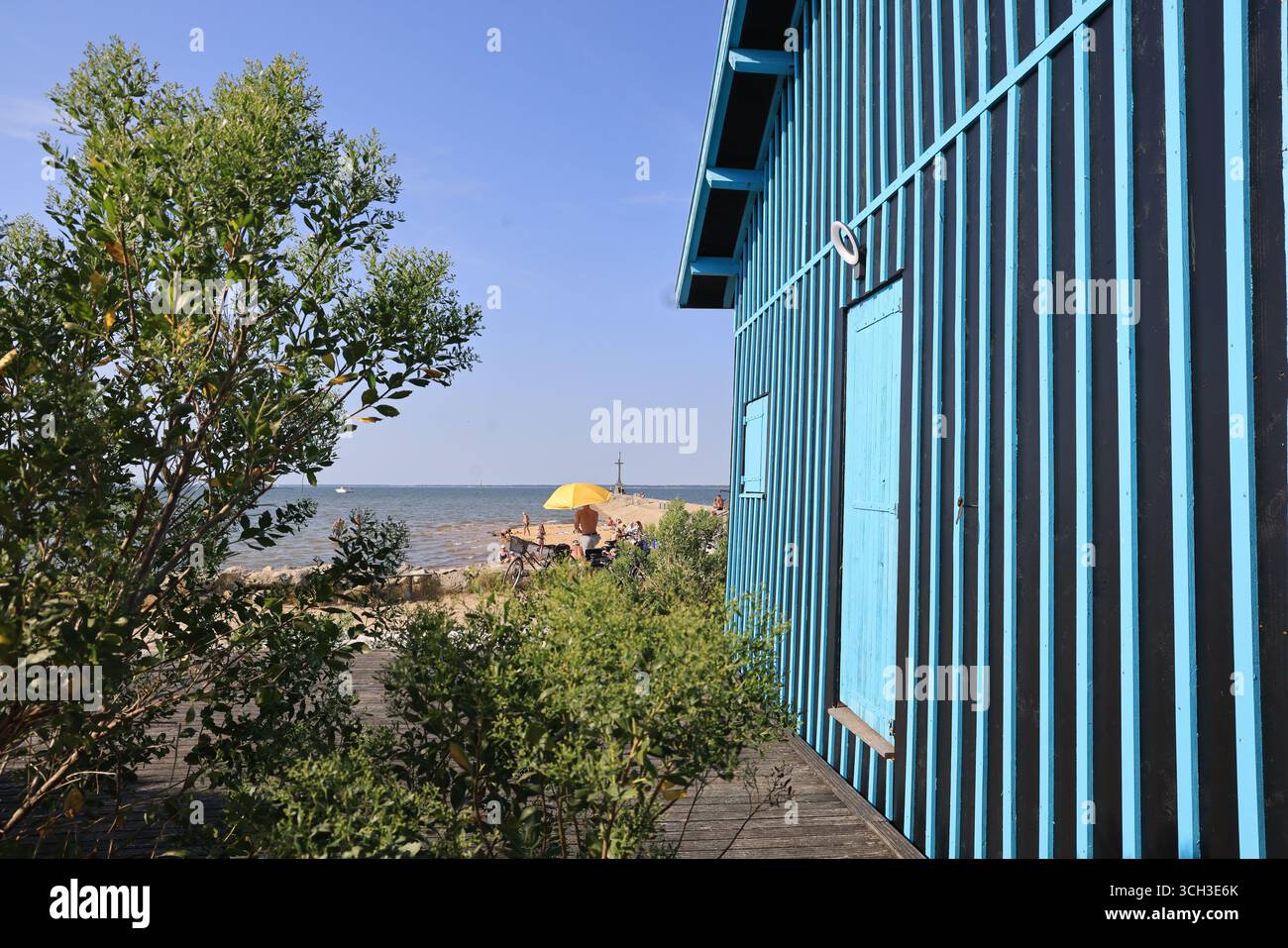 Porto di Larros a Gujan-Mestras, la capitale delle ostriche del bacino di Arcachon. Francia. Foto Stock
