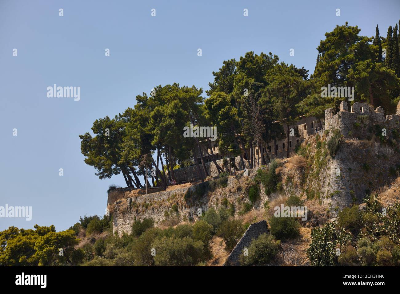 Parga, località balneare, regione greca di Preveza, costa ionica. Foto Stock