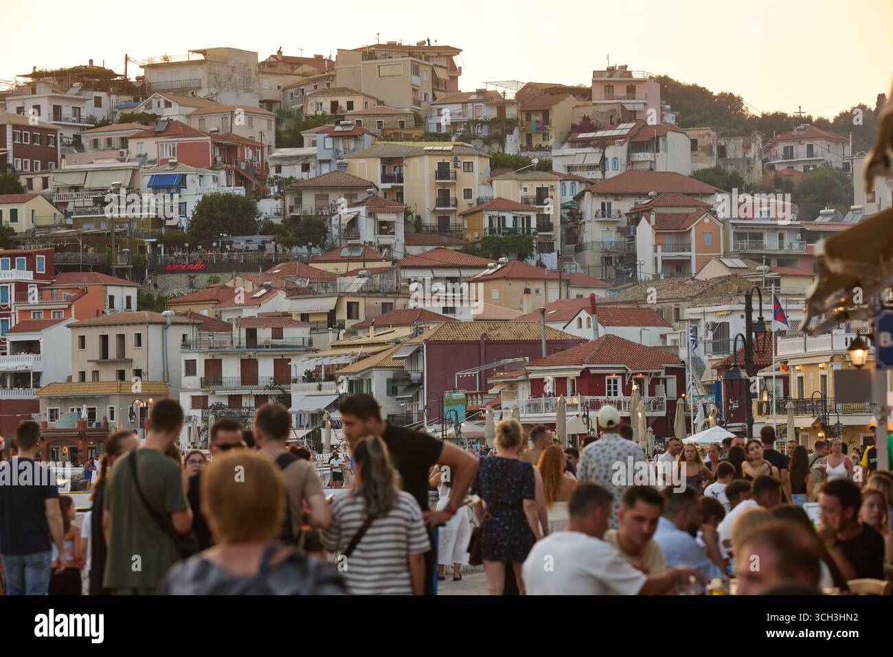 Parga, località balneare, regione greca di Preveza, costa ionica. Foto Stock