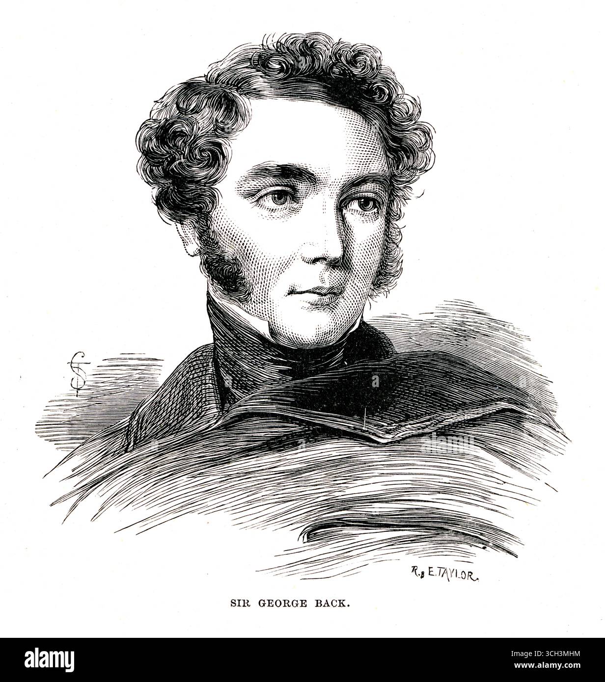 George Back 1796 - 1878 ufficiale di marina, esploratore artico e artista che ha contribuito a tracciare la costa artica del Nord America. Accompagnò due volte l'esploratore britannico John Franklin nei territori del Nord-Ovest del Canada (1819–22 e 1825–27) e in seguito condusse due spedizioni proprie nella stessa regione. Foto Stock
