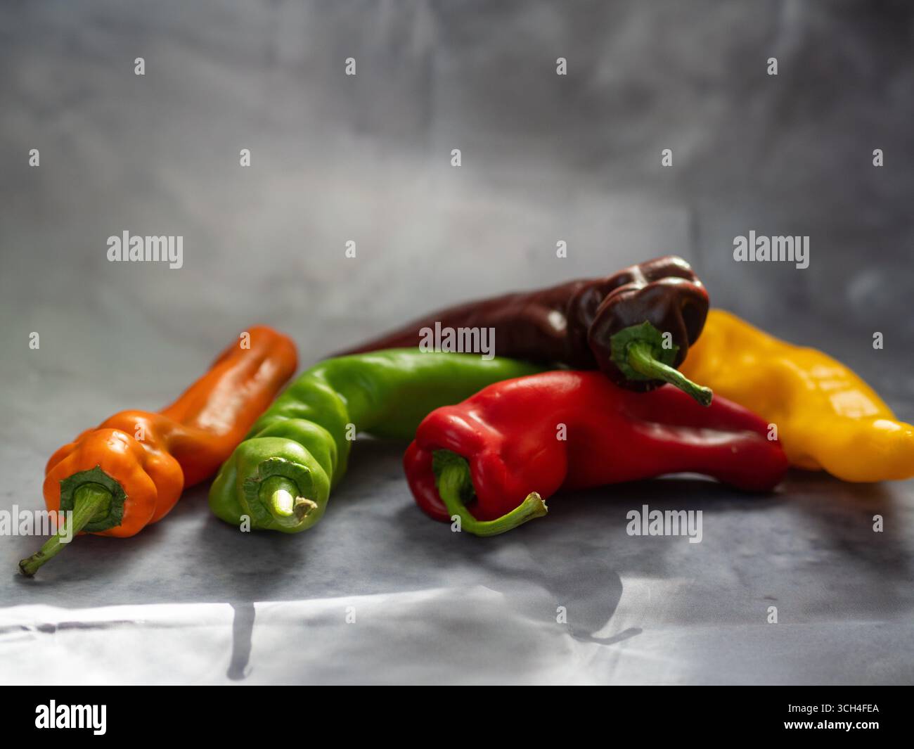 Peperoni colorati Foto Stock