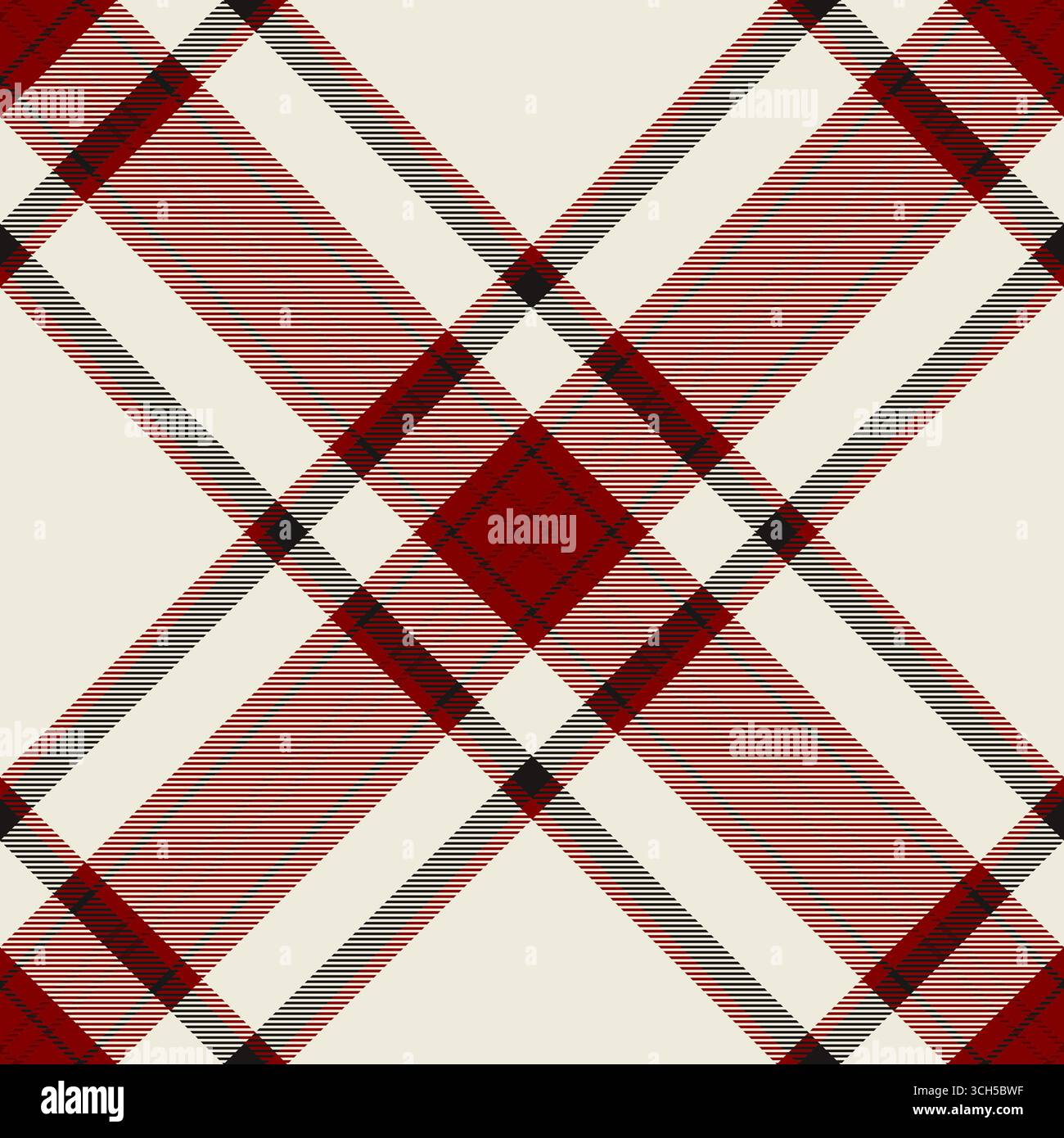 Classico motivo a quadri con rosso, nero e beige. Design senza tempo, ideale per tessuti, sfondi o per aggiungere un tocco di eleganza tradizionale a V Illustrazione Vettoriale