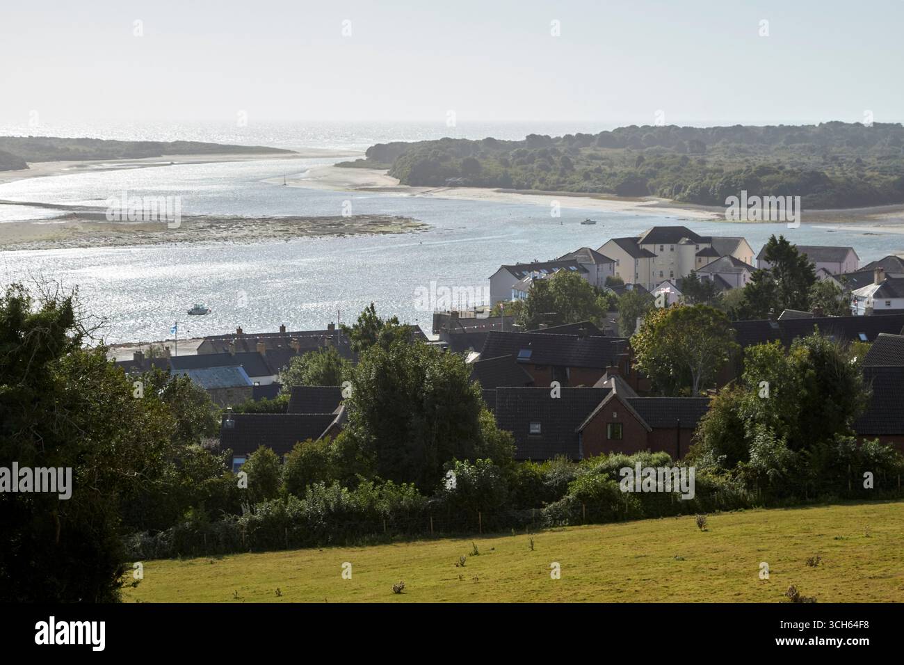 vista dal castello di dundrum su dundrum verso la riserva naturale nazionale murlough, la contea di dundrum, nel nord dell'irlanda, regno unito Foto Stock